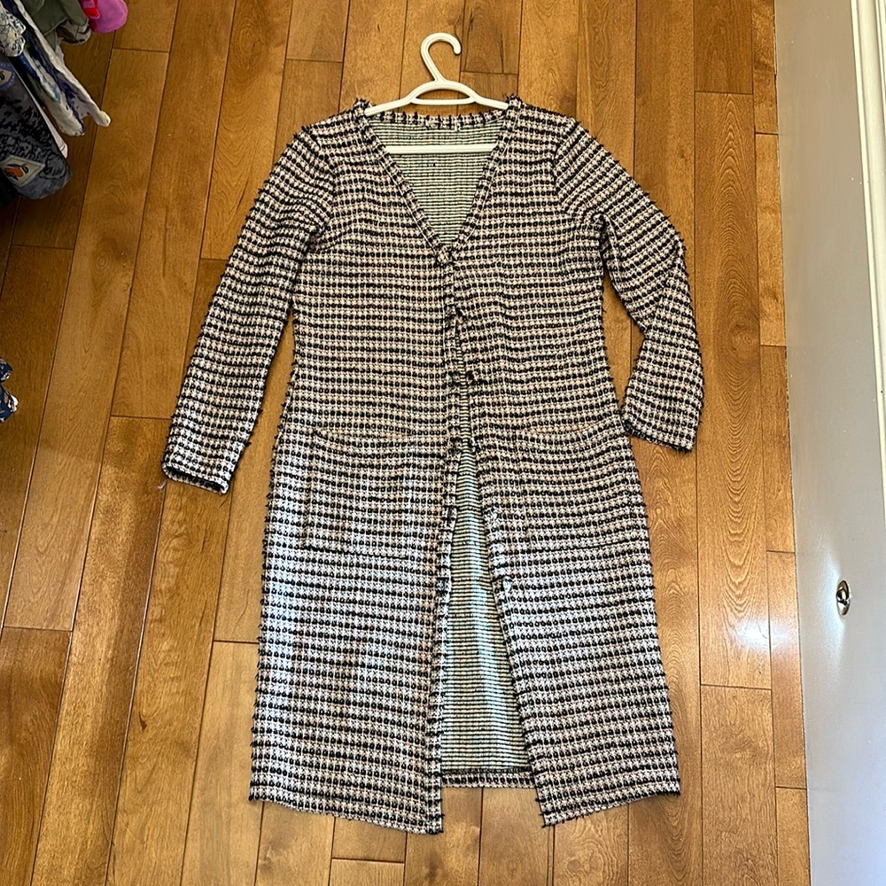 Pink and black long sweater/jacket